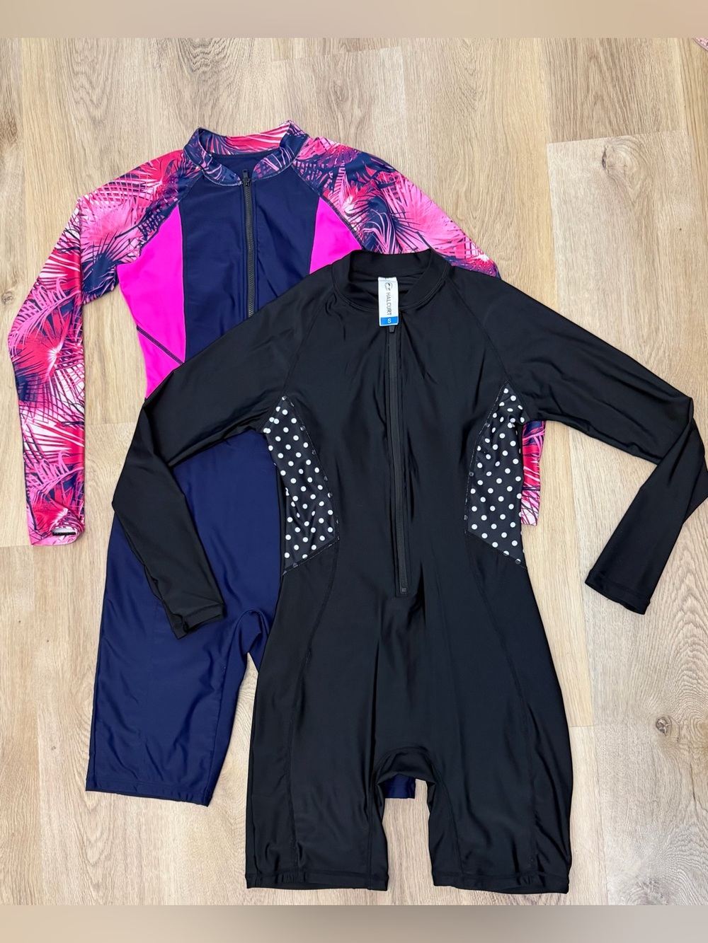 Kids Black and Pink Long Sleeve Swim Sunsuit - Brand Unknown